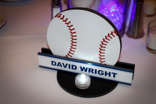 Baseball Table Sign for Sports Themed Bar Mitzvah