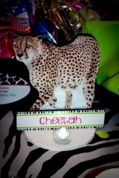 Cheetah Table Sign for Jungle Themed Bat Mitzvah