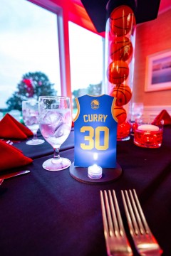 Warriors Basketball Jersey Table Sign with LED Light