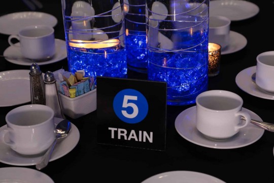 Subway Themed Table Signs for NYC Themed Bar Mitzvah