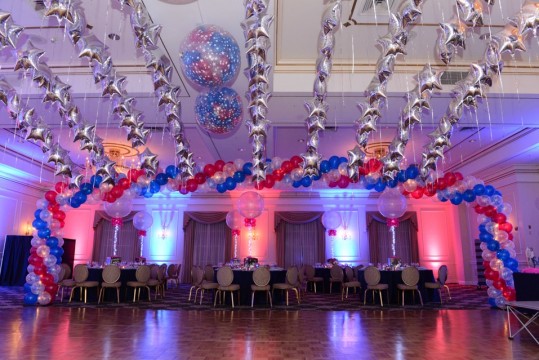 Balloon Canopy Wrap Around Dance Floor with Exploding Balloon Release