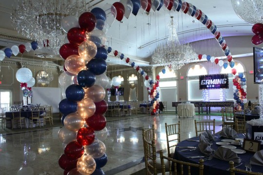 Balloon Gazebo over Dance Floor for Video Game Themed Bar Mitzvah