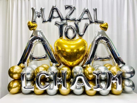 Creative Fancy Balloon Bouquet Sign for Bat Mitzvah