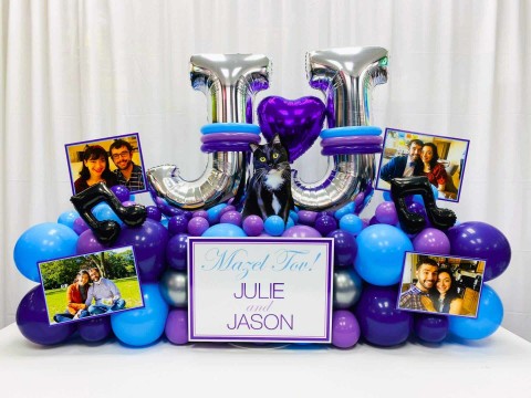 Fancy Balloon Bouquet with Custom Sign for Engagement