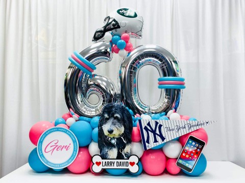 Everything Girl Fancy Balloon Bouquet with Custom Sign for 60th Birthday