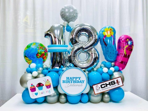 Everything Girl Fancy Balloon Bouquet with Custom Sign for 18th Birthday