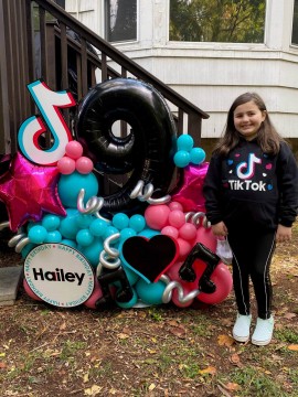 Tik Tok Themed Balloons with Custom Logo for 9th Birthday Party