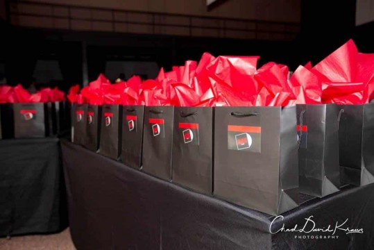 Party Favor Bags with Custom Labels & Tissue Paper
