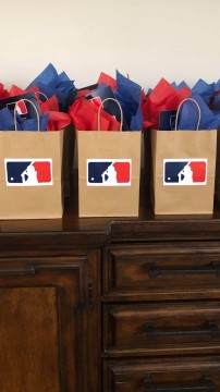 Custom Favor Bags for Baseball Themed Bar Mitzvah