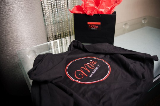 Custom Candy Themed Hoodie for Party Favor and Custom Bag with Red Tissue Paper and Label