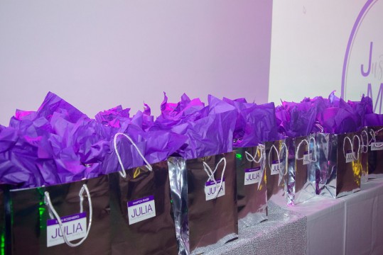 Metallic Bags with Custom Labels for Bat Mitzvah Party Favor