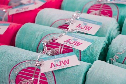 Custom Embroidered Towels for Beach Themed Bat Mitzvah