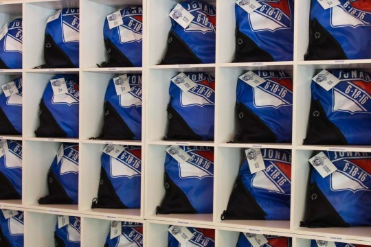 Custom Drawstring Bags with Logo for Hockey Themed Bar Mitzvah