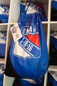 Custom Drawstring Bags with Logo for Hockey Themed Bar Mitzvha