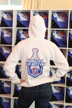Hockey Themed Bar Mitzvah Sweatshirt with Custom Logo