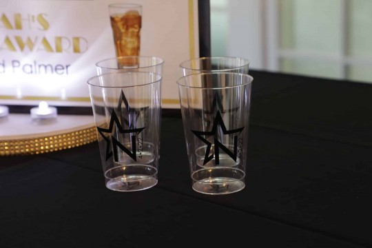 Drink Cups with Custom Logo for Broadway Themed Bar Mitzvah