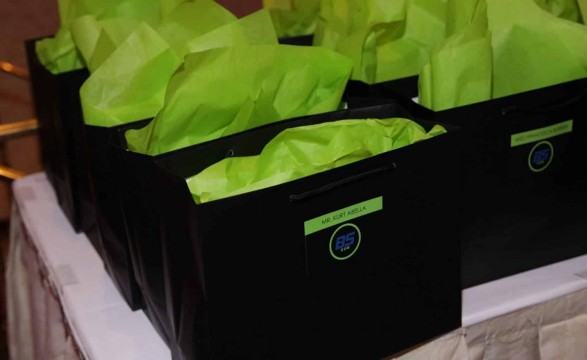 Party Favor Bags with Custom Logo Stickers & Tissue Paper