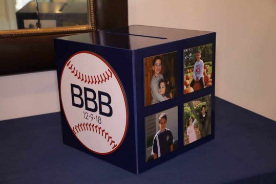 Baseball Themed Bar Mitzvah Gift Box with Logo & Photos