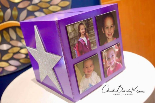 Bat Mitzvah Gift Box with Photos and Silver Glittered Star