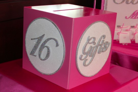 Sweet 16 Gift Box with Glittered Design