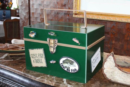 Fish & Tackle Gift Box for Outdoors Themed Bar Mtizvah
