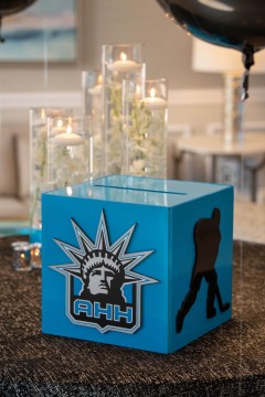 Hockey Themed Gift Box with Custom Logo & Hockey Silhouette