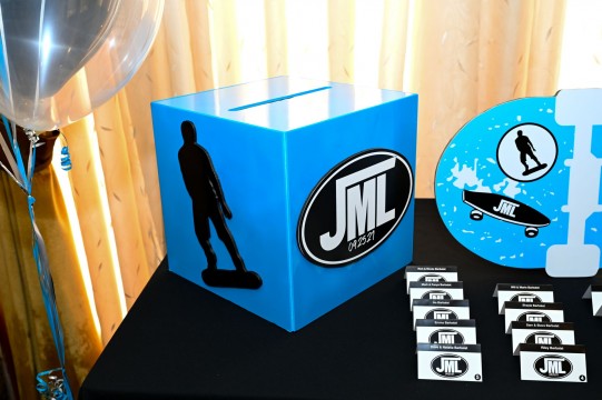 Bar Mitzvah Skateboard Themed Custom Gift Box with Logo