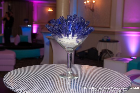 Purple Rock Candy Centerpiece with LED Lights