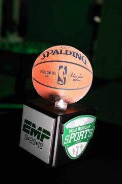 Basketballl Mini Cube Centerpiece for ESPN themed Bar Mitzvah