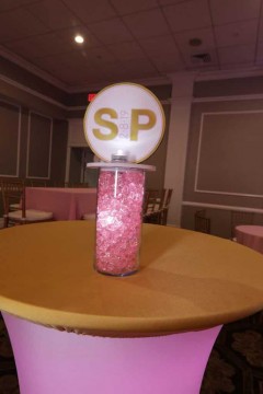 Mini LED Centerpiece with Logo Topper for Hightop Table