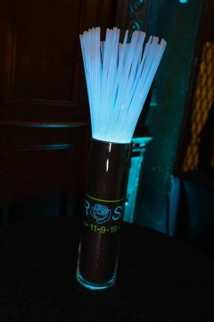 LED Glow Stick Centerpiece with Custom Logo for Neon Themed Bat Mitzvah