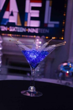 LED Martini Glass Centerpiece with Rock Candy