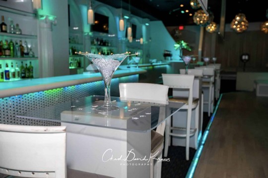 LED Martini Glass Centerpiece with Rock Candy at the Coliseum White Plains