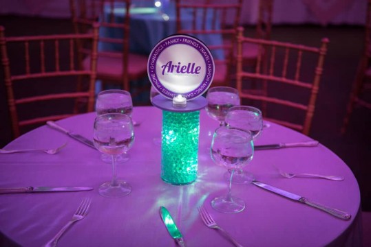 Mini Vase with LED Gems & Logo Topper for Hightop Table