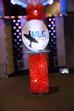 Surf Themed Logo Centerpiece for High Top Table