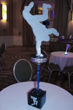 Hip Hop Dance Themed Hightop Centerpiece with Dancer Silhouettes