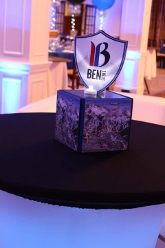 Mini Ski Themed Cube with Logo Topper For Lounge Tables