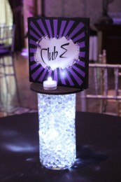 Vase with Aqua Gems, Lights & Logo Topper