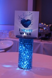 Hightop Lounge Centerpiece with LED Vases & Logo Toppers