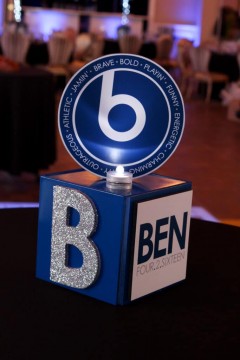 Mini Cube Centerpiece with Logo Topper For Lounge Tables