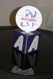 Mini Cube Centerpiece with Sparkly Initial & Logo Topper