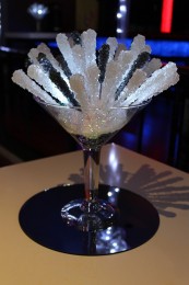 Martini Glass with Rock Candy & LED Light Centerpiece