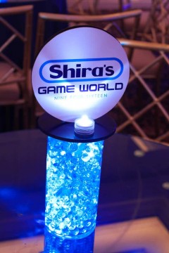 Video Game LED Centerpiece with Custom Logo for Hightop Table