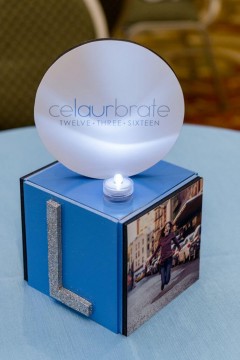 Mini Cube Lounge Centerpiece with Custom Logo & Photos