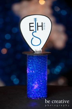 Music Themed Mini Centerpiece with LED Gems & Logo Topper