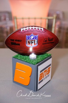 Mini Football Cube Centerpiece for ESPN Themed Lounge