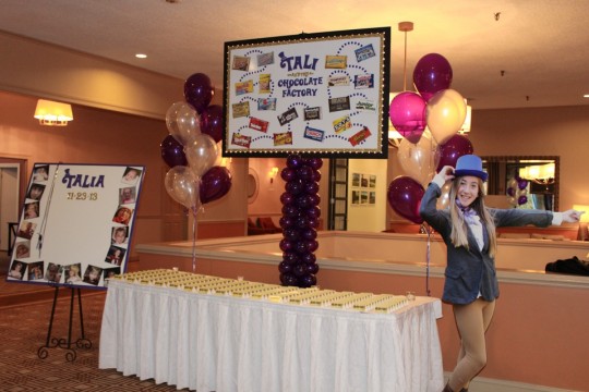 Wonka Themed Bat Mitzvah with Life Size Photo Blowup