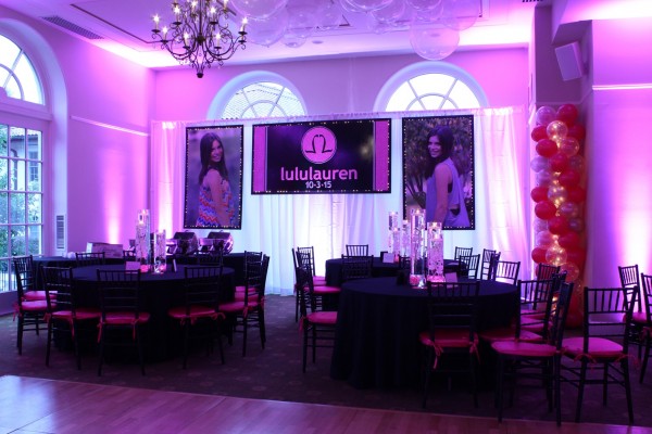 Blowup Photos on LED Curtain for Bat Mitzvah