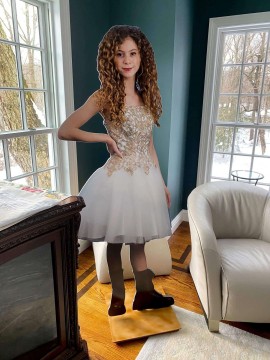 Life-Size Cutout Photo Op of Bat Mitzvah Girl for Drive By Covid Party Decor
