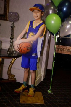 Life Size Cutout of Bar Mitzvah Boy for Basketball Themed Bar Mitzvah